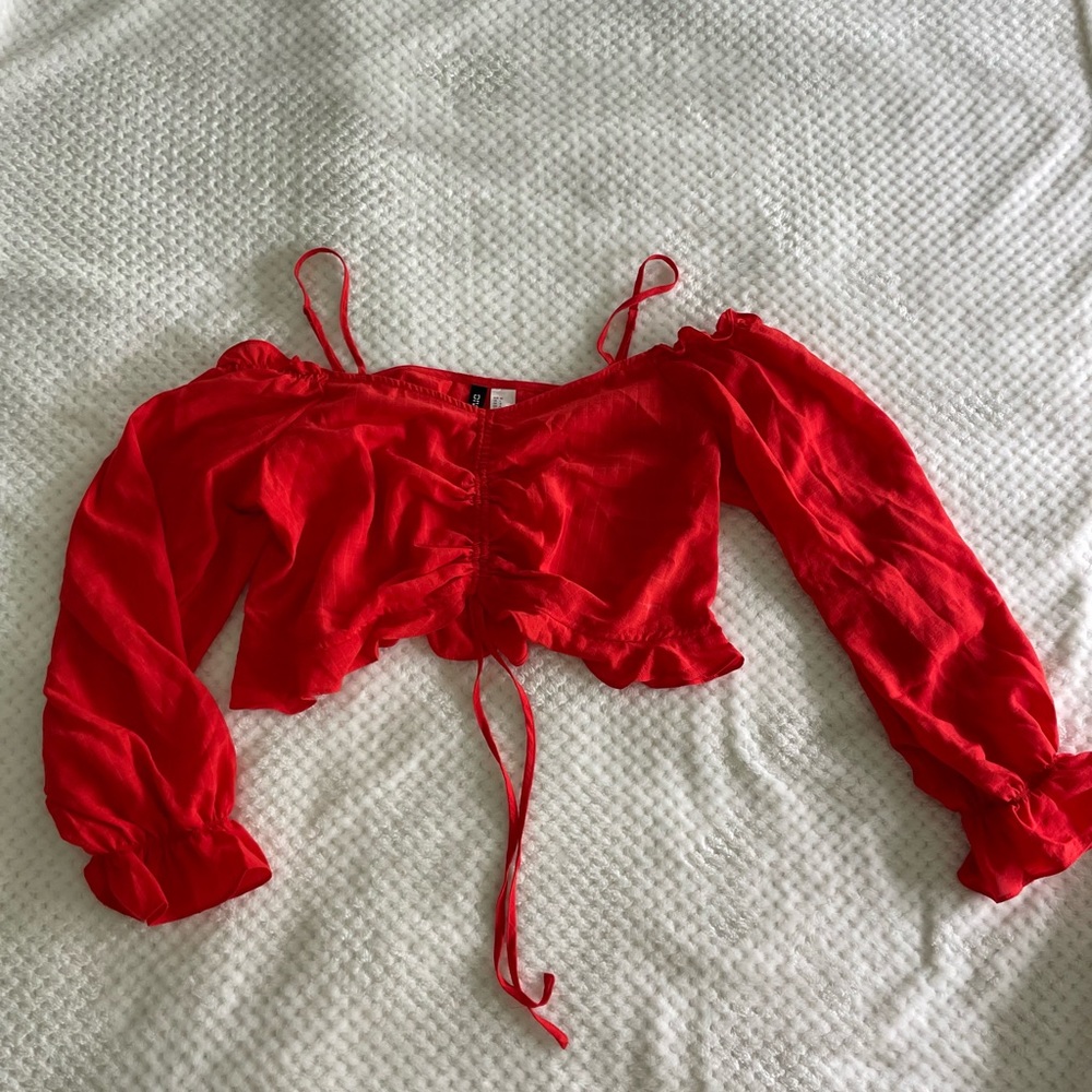 Red DIVIDED crop top